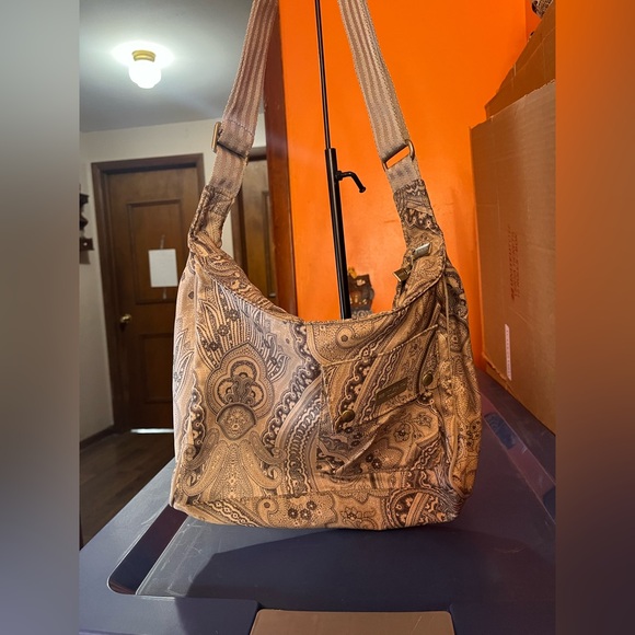 ETRO Tote Shoulder/crossbody Bag Italy Tan/ Brown Paisley Casualq w